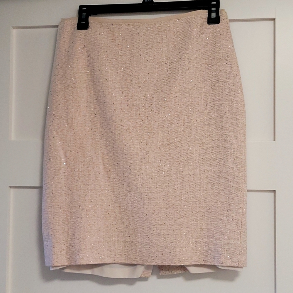 Baby pink sparkle shimmer pencil skirt 2